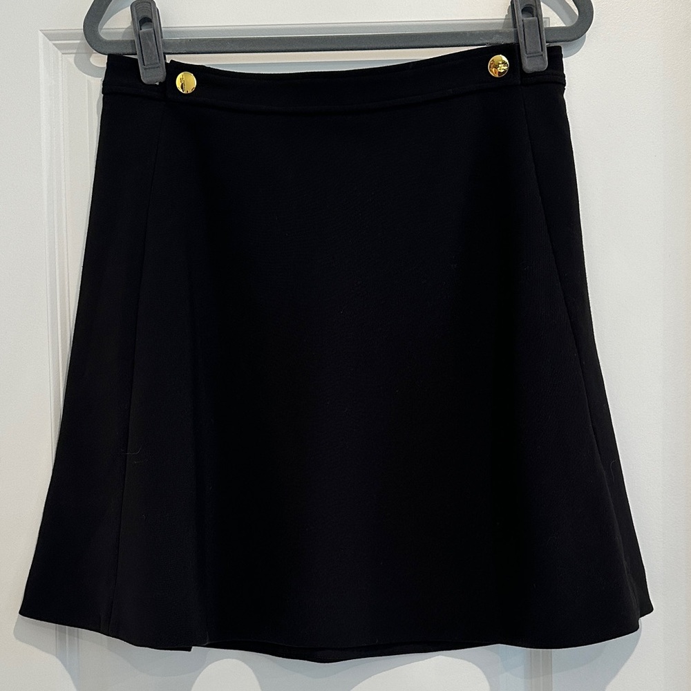 Kate Spade Black A-Line Skirt with Gold Accents